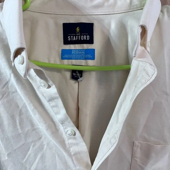 Stafford Men's Button-Down Shirt in Cream - Picture 3 of 5